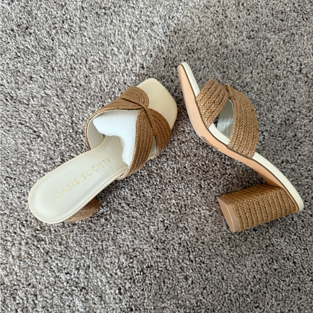 Society Women's Brown Woven Mules